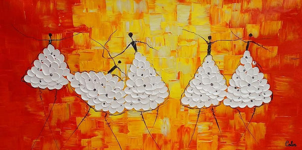 Simple Modern Art, Living Room Canvas Painting, Ballet Dancer Painting, Acrylic Painting on Canvas, Abstract Painting for Sale-Silvia Home Craft