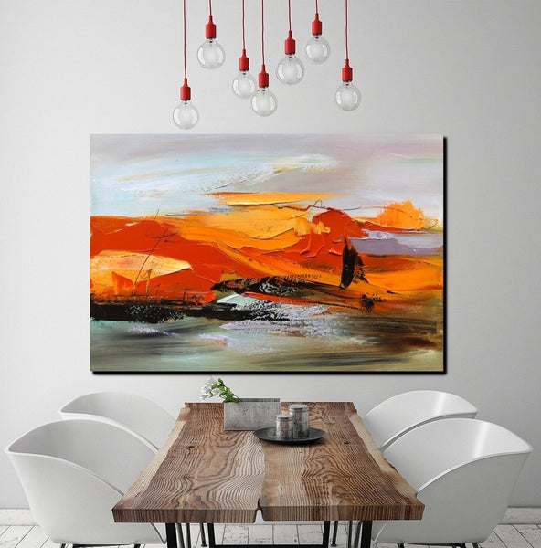Acrylic Paintings on Canvas, Large Paintings Behind Sofa, Large Painting for Living Room, Heavy Texture Painting, Buy Paintings Online-Silvia Home Craft