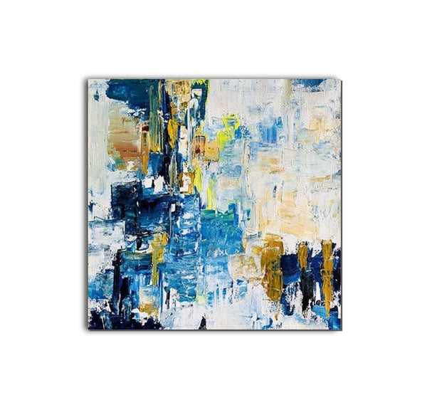 Acrylic Paintings for Bedroom, Large Paintings for Sale, Blue Abstract Acrylic Paintings, Living Room Wall Painting, Contemporary Modern Art, Simple Canvas Painting-Silvia Home Craft
