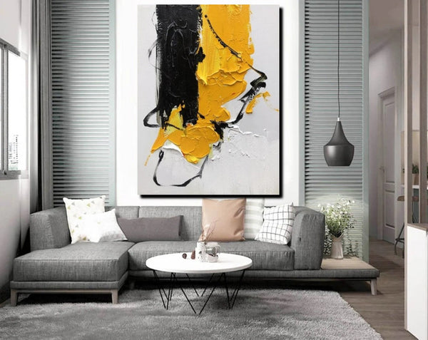 Acrylic Paintings Behind Sofa, Abstract Paintings for Bedroom, Palette Knife Canvas Art, Contemporary Canvas Wall Art, Buy Paintings Online-Silvia Home Craft