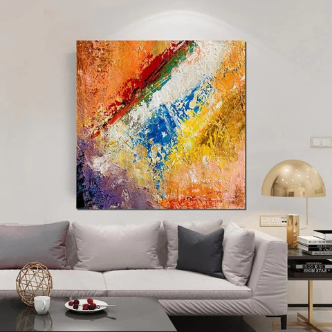 Hand Painted Acrylic Painting, Wall Art Painting for Living Room, Modern Contemporary Artwork, Acrylic Paintings for Dining Room-Silvia Home Craft