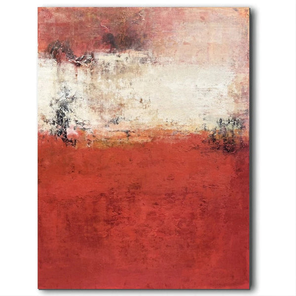 Canvas Painting for Living Room, Huge Contemporary Abstract Artwork, Red Abstract Painting Ideas for Interior Design, Modern Wall Art Painting-Silvia Home Craft