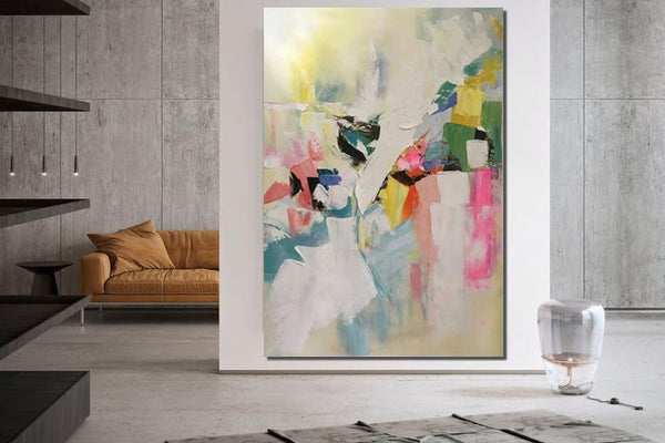 Large Canvas Art Ideas, Large Painting for Living Room, Contemporary Acrylic Art Painting, Buy Large Paintings Online, Simple Modern Art-Silvia Home Craft